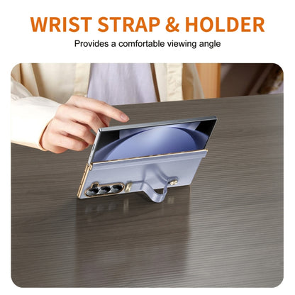 For Samsung Galaxy Z Fold5 Retractable Wrist Strap Invisible Stand Phone Case(Violets) - Galaxy Z Fold5 Cases by buy2fix | Online Shopping UK | buy2fix