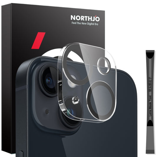 For iPhone 14 / 14 Plus NORTHJO Camera Lens Protector 3D Night Shot Tempered Glass Film(Black) - iPhone 14 Plus Tempered Glass by NORTHJO | Online Shopping UK | buy2fix