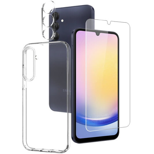 For Samsung Galaxy A25 5G NORTHJO 3 in 1 TPU Phone Case with Screen Protector and Lens Film(Transparent) - Galaxy Phone Cases by NORTHJO | Online Shopping UK | buy2fix