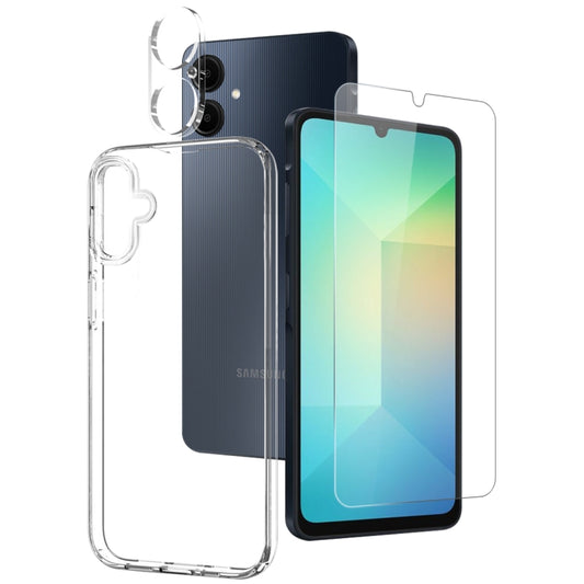 For Samsung Galaxy A06 4G NORTHJO 3 in 1 TPU Phone Case with Screen Protector and Lens Film(Transparent) - Galaxy Phone Cases by NORTHJO | Online Shopping UK | buy2fix