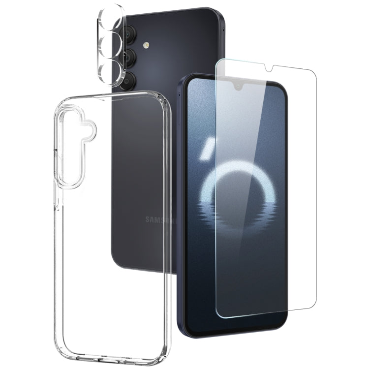 For Samsung Galaxy A16 5G NORTHJO 3 in 1 TPU Phone Case with Screen Protector and Lens Film(Transparent) - Galaxy Phone Cases by NORTHJO | Online Shopping UK | buy2fix