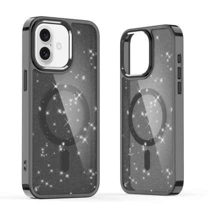 For iPhone 16 Plus Glitter MagSafe Shockproof Phone Case(Black) - iPhone 16 Plus Cases by buy2fix | Online Shopping UK | buy2fix