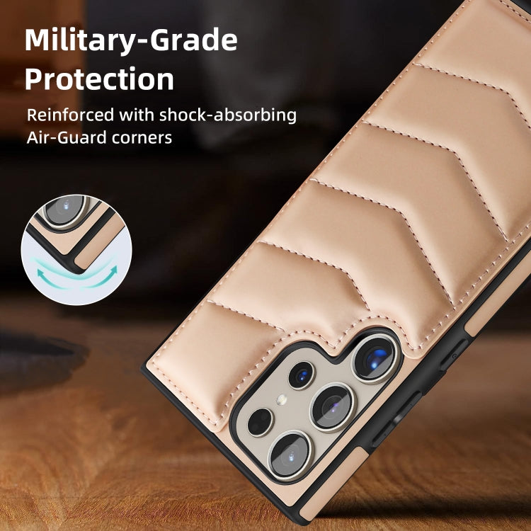 For Samsung Galaxy S24+ 5G Down Jacket Card Bag Holder MagSafe Phone Case(Rose Gold) by buy2fix