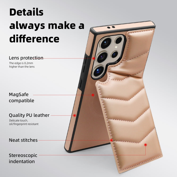 For Samsung Galaxy S24+ 5G Down Jacket Card Bag Holder MagSafe Phone Case(Rose Gold) by buy2fix