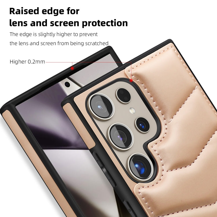 For Samsung Galaxy S24+ 5G Down Jacket Card Bag Holder MagSafe Phone Case(Rose Gold) by buy2fix