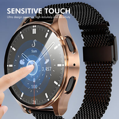 For Samsung Galaxy Watch7 44mm ENKAY Hat-Prince Full Coverage Electroplated Soft TPU Case with Screen Protection(Silver) - Watch Cases by ENKAY | Online Shopping UK | buy2fix