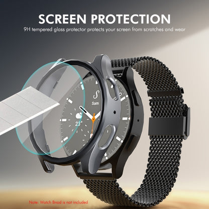 For Samsung Galaxy Watch7 40mm ENKAY Hat-Prince Electroplated Hard PC Case + 0.2mm 9H Glass Screen Protector(Transparent) - Watch Cases by ENKAY | Online Shopping UK | buy2fix