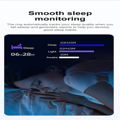 R03 SIZE 7 Smart Ring, Support Heart Rate / Blood Oxygen / Sleep / Multiple Sports Modes(Black) by buy2fix