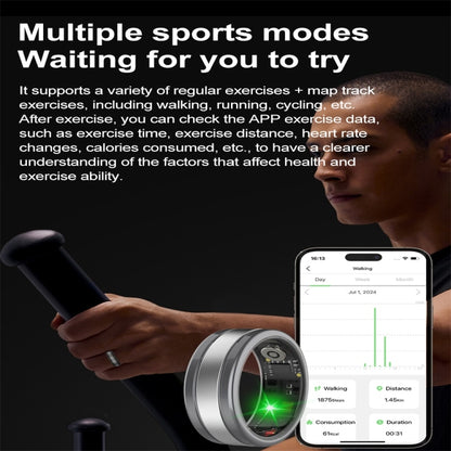 R18 SIZE 12 Smart Ring, Support Heart Rate / Blood Oxygen / Sleep / Multiple Sports Modes(Gold) by buy2fix