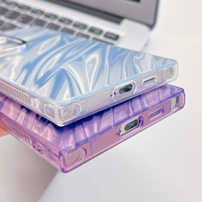 For Samsung Galaxy S25 Ultra 5G Plating Glitter Texture TPU Phone Case with Lens Film(Pink Water Ripples) by buy2fix