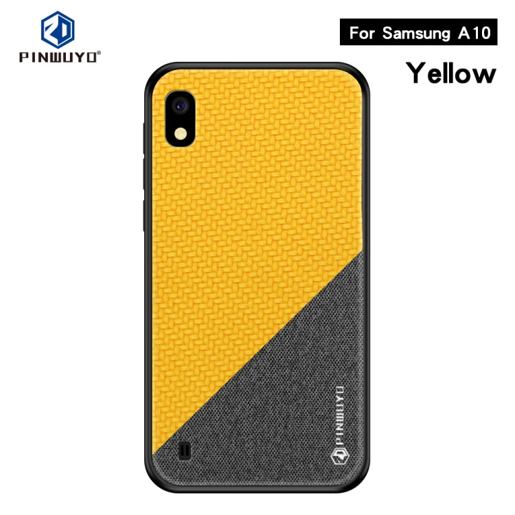 PINWUYO Honors Series Shockproof PC + TPU Protective Case for Galaxy A10(Yellow) - Galaxy Phone Cases by PINWUYO | Online Shopping UK | buy2fix