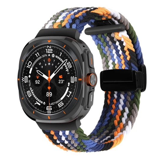 For Galaxy Watch Ultra2 2026 / 2025 / 1 2024 Fold Magnetic Buckle Braided Watch Band(Denim)