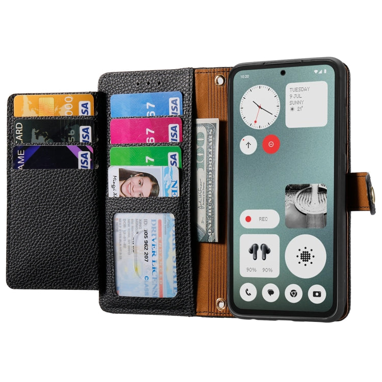 For Nothing CMF Phone 1 Love Zipper Lanyard Leather Phone Case(Black) - Nothing Cases by buy2fix | Online Shopping UK | buy2fix