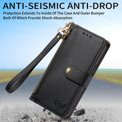 For Nothing CMF Phone 1 Love Zipper Lanyard Leather Phone Case(Black) - Nothing Cases by buy2fix | Online Shopping UK | buy2fix