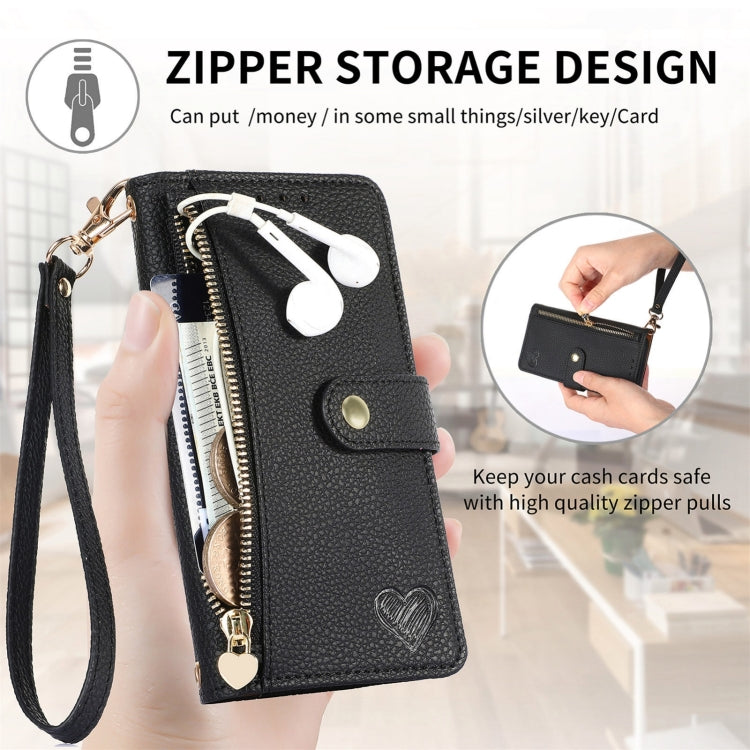 For Nothing CMF Phone 1 Love Zipper Lanyard Leather Phone Case(Black) - Nothing Cases by buy2fix | Online Shopping UK | buy2fix