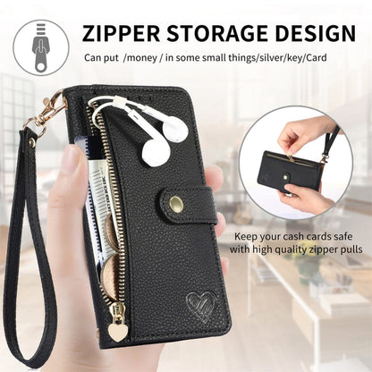 For Nothing CMF Phone 1 Love Zipper Lanyard Leather Phone Case(Black) - Nothing Cases by buy2fix | Online Shopping UK | buy2fix