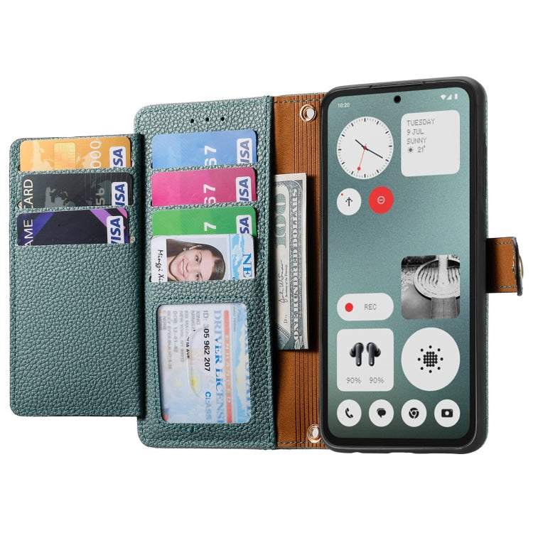For Nothing CMF Phone 1 Love Zipper Lanyard Leather Phone Case(Green) - Nothing Cases by buy2fix | Online Shopping UK | buy2fix