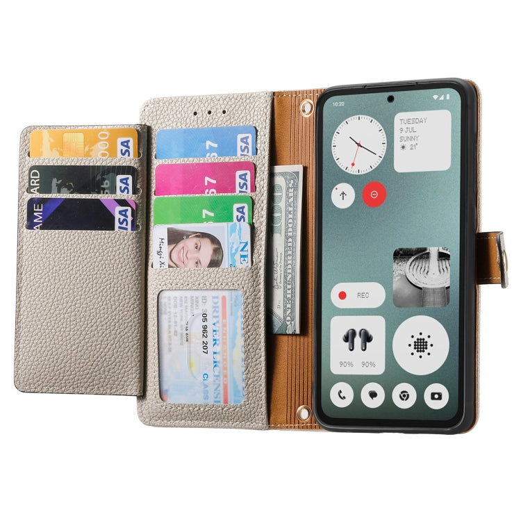 For Nothing CMF Phone 1 Love Zipper Lanyard Leather Phone Case(Gray) - More Brand by buy2fix | Online Shopping UK | buy2fix