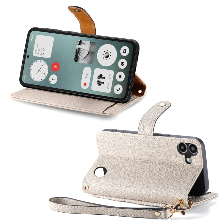 For Nothing CMF Phone 1 Love Zipper Lanyard Leather Phone Case(Gray) - More Brand by buy2fix | Online Shopping UK | buy2fix