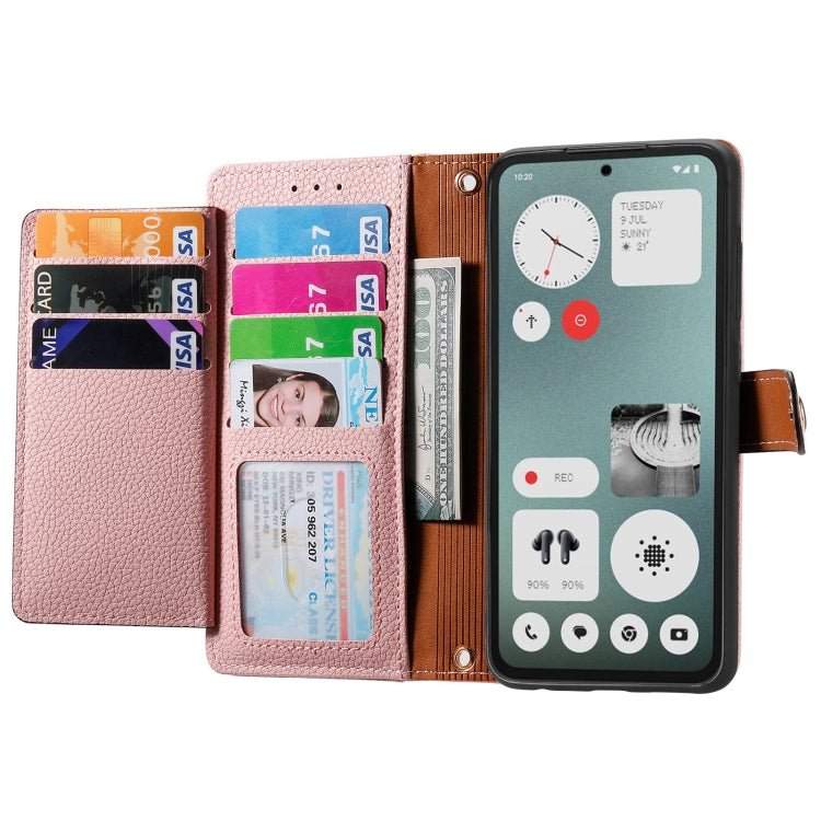 For Nothing CMF Phone 1 Love Zipper Lanyard Leather Phone Case(Pink) - Nothing Cases by buy2fix | Online Shopping UK | buy2fix