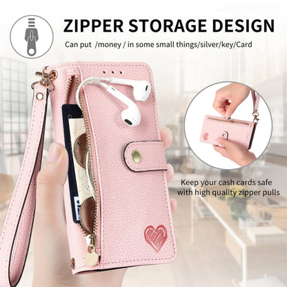 For Nothing CMF Phone 1 Love Zipper Lanyard Leather Phone Case(Pink) - Nothing Cases by buy2fix | Online Shopping UK | buy2fix