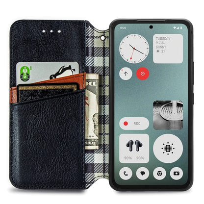 For Nothing CMF Phone 1 Cubic Grid Pressed Magnetic Leather Phone Case(Black) - Nothing Cases by buy2fix | Online Shopping UK | buy2fix