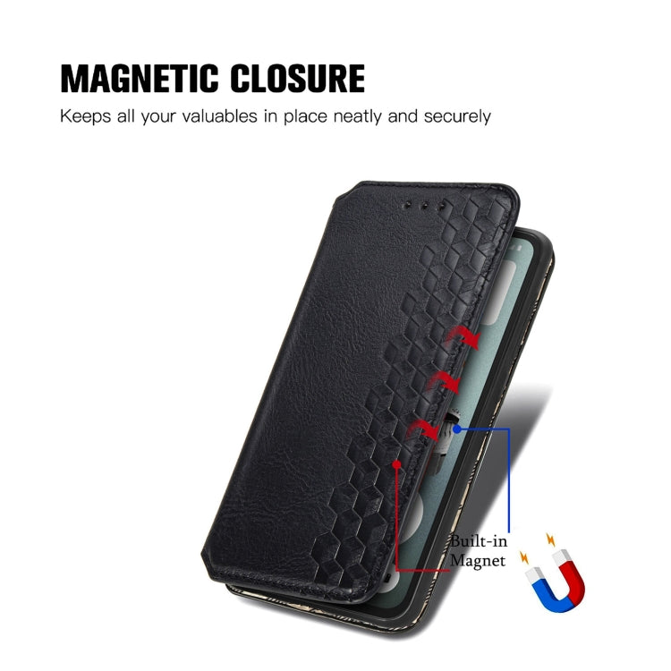 For Nothing CMF Phone 1 Cubic Grid Pressed Magnetic Leather Phone Case(Black) - Nothing Cases by buy2fix | Online Shopping UK | buy2fix