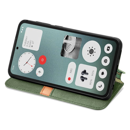 For Nothing CMF Phone 1 Cubic Grid Pressed Magnetic Leather Phone Case(Green) - More Brand by buy2fix | Online Shopping UK | buy2fix