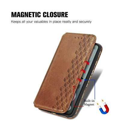 For Nothing CMF Phone 1 Cubic Grid Pressed Magnetic Leather Phone Case(Brown) - Nothing Cases by buy2fix | Online Shopping UK | buy2fix