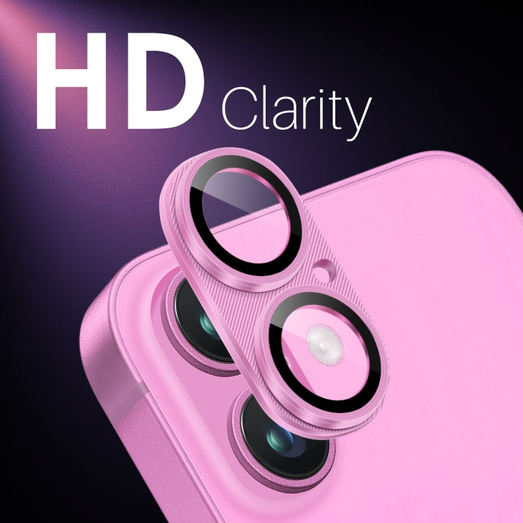 For iPhone 16 / 16 Plus NORTHJO CD Vein Camera Lens Protector Tempered Glass Rear Lens Film(Rose) - iPhone 16 Tempered Glass by NORTHJO | Online Shopping UK | buy2fix