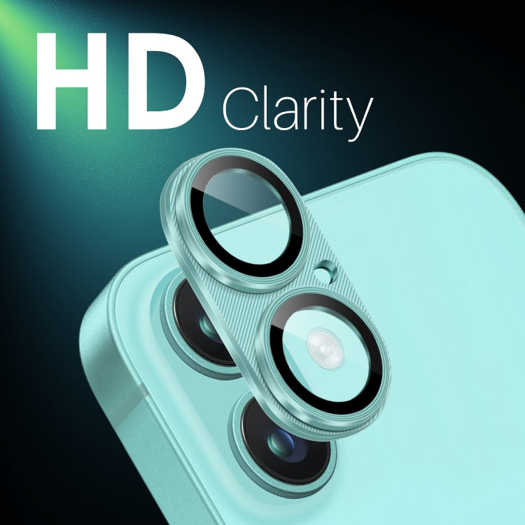 For iPhone 16 / 16 Plus NORTHJO CD Vein Camera Lens Protector Tempered Glass Rear Lens Film(Cyan) - iPhone 16 Tempered Glass by NORTHJO | Online Shopping UK | buy2fix