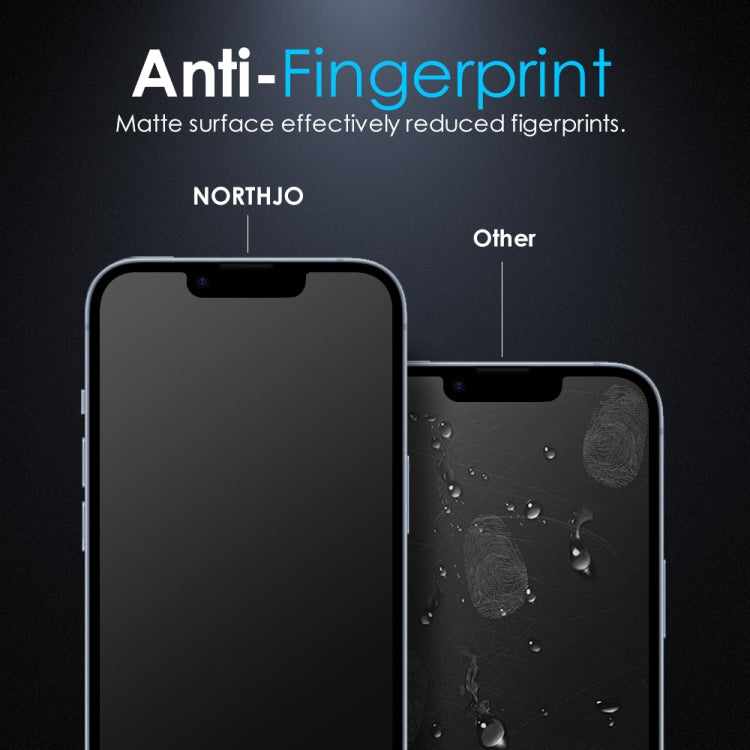 For iPhone 14 / 13 Pro / 13 NORTHJO Matte Silkscreen Anti-Fingerprint Tempered Glass Film - iPhone 14 Tempered Glass by NORTHJO | Online Shopping UK | buy2fix