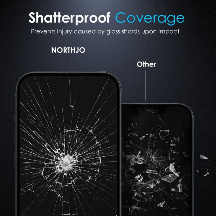 For iPhone 14 / 13 Pro / 13 NORTHJO Matte Silkscreen Anti-Fingerprint Tempered Glass Film - iPhone 14 Tempered Glass by NORTHJO | Online Shopping UK | buy2fix