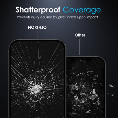 For iPhone 14 / 13 Pro / 13 NORTHJO Matte Silkscreen Anti-Fingerprint Tempered Glass Film - iPhone 14 Tempered Glass by NORTHJO | Online Shopping UK | buy2fix