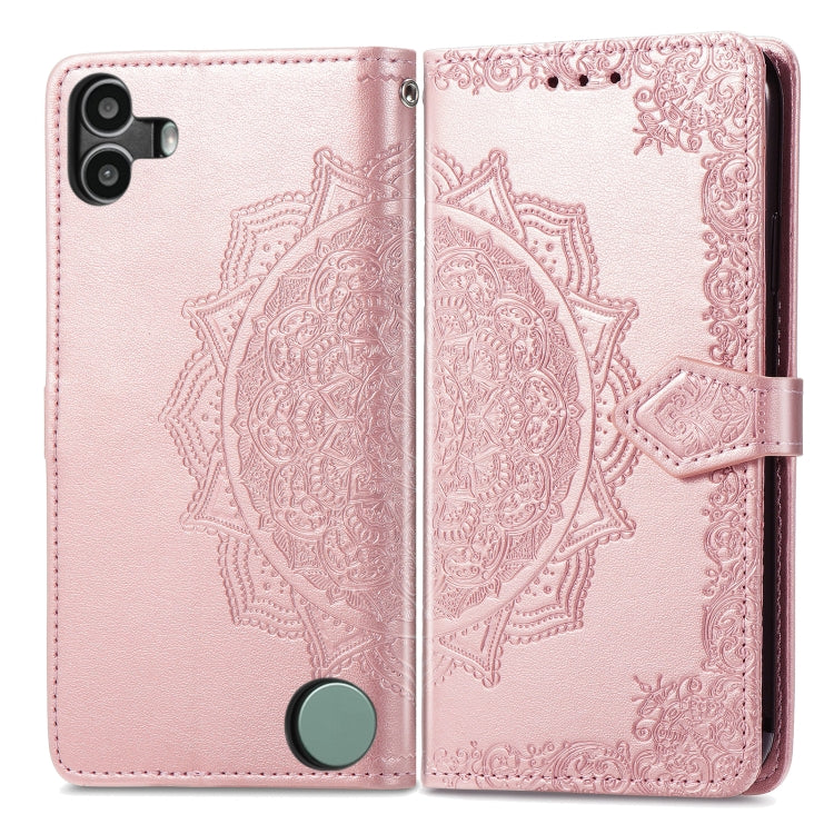 For Nothing CMF Phone 1 Mandala Flower Embossed Leather Phone Case(Rose Gold) - Nothing Cases by buy2fix | Online Shopping UK | buy2fix