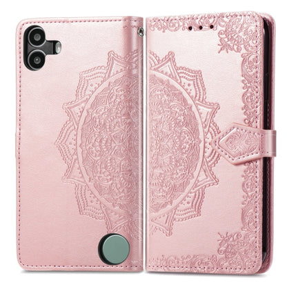 For Nothing CMF Phone 1 Mandala Flower Embossed Leather Phone Case(Rose Gold) - Nothing Cases by buy2fix | Online Shopping UK | buy2fix