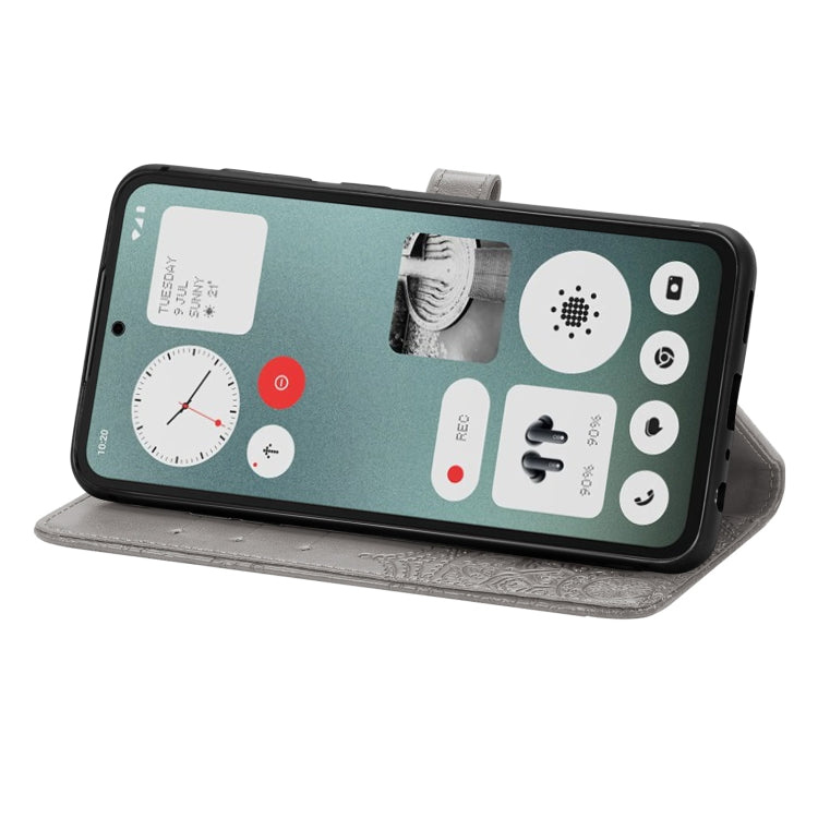 For Nothing CMF Phone 1 Mandala Flower Embossed Leather Phone Case(Gray) - More Brand by buy2fix | Online Shopping UK | buy2fix