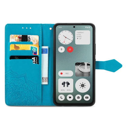 For Nothing CMF Phone 1 Mandala Flower Embossed Leather Phone Case(Blue) - Nothing Cases by buy2fix | Online Shopping UK | buy2fix