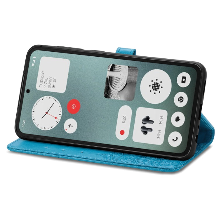 For Nothing CMF Phone 1 Mandala Flower Embossed Leather Phone Case(Blue) - Nothing Cases by buy2fix | Online Shopping UK | buy2fix