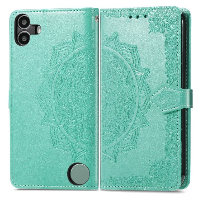 For Nothing CMF Phone 1 Mandala Flower Embossed Leather Phone Case(Green) - Nothing Cases by buy2fix | Online Shopping UK | buy2fix