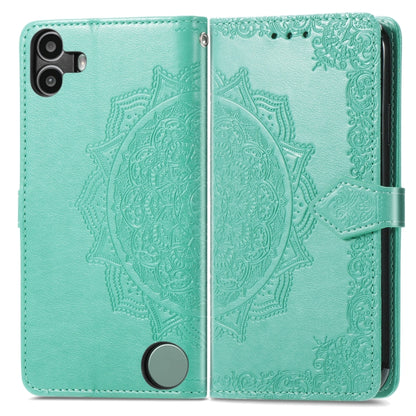 For Nothing CMF Phone 1 Mandala Flower Embossed Leather Phone Case(Green) - Nothing Cases by buy2fix | Online Shopping UK | buy2fix