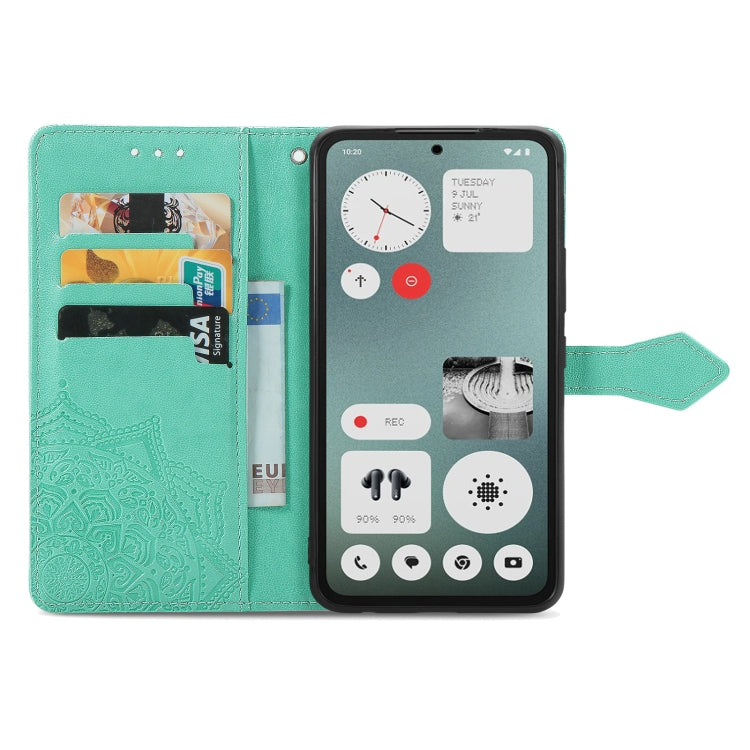 For Nothing CMF Phone 1 Mandala Flower Embossed Leather Phone Case(Green) - Nothing Cases by buy2fix | Online Shopping UK | buy2fix