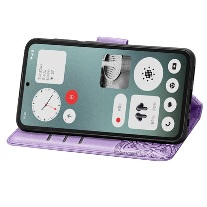 For Nothing CMF Phone 1 Butterfly Love Flower Embossed Leather Phone Case(Light Purple) - Nothing Cases by buy2fix | Online Shopping UK | buy2fix