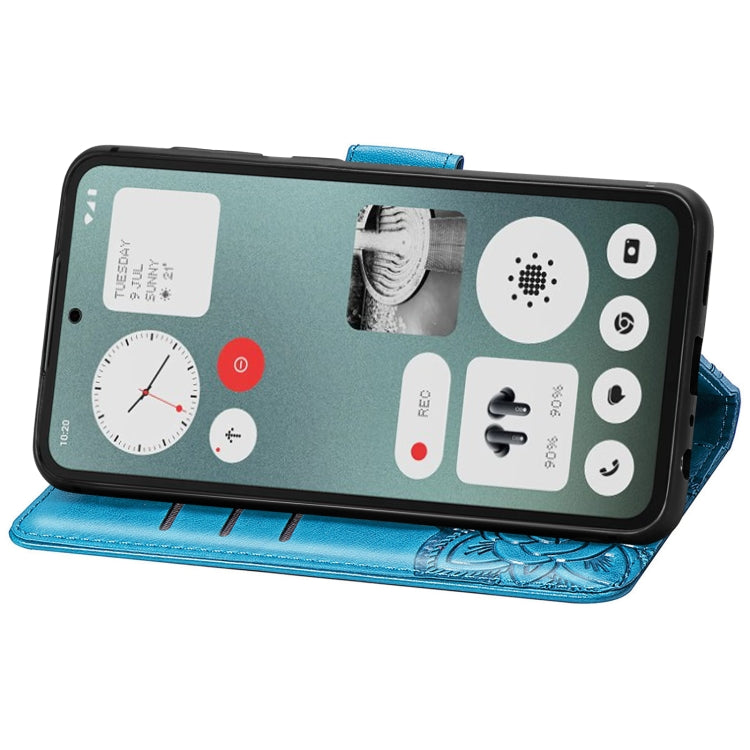 For Nothing CMF Phone 1 Butterfly Love Flower Embossed Leather Phone Case(Blue) - Nothing Cases by buy2fix | Online Shopping UK | buy2fix