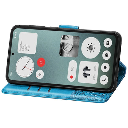 For Nothing CMF Phone 1 Butterfly Love Flower Embossed Leather Phone Case(Blue) - Nothing Cases by buy2fix | Online Shopping UK | buy2fix