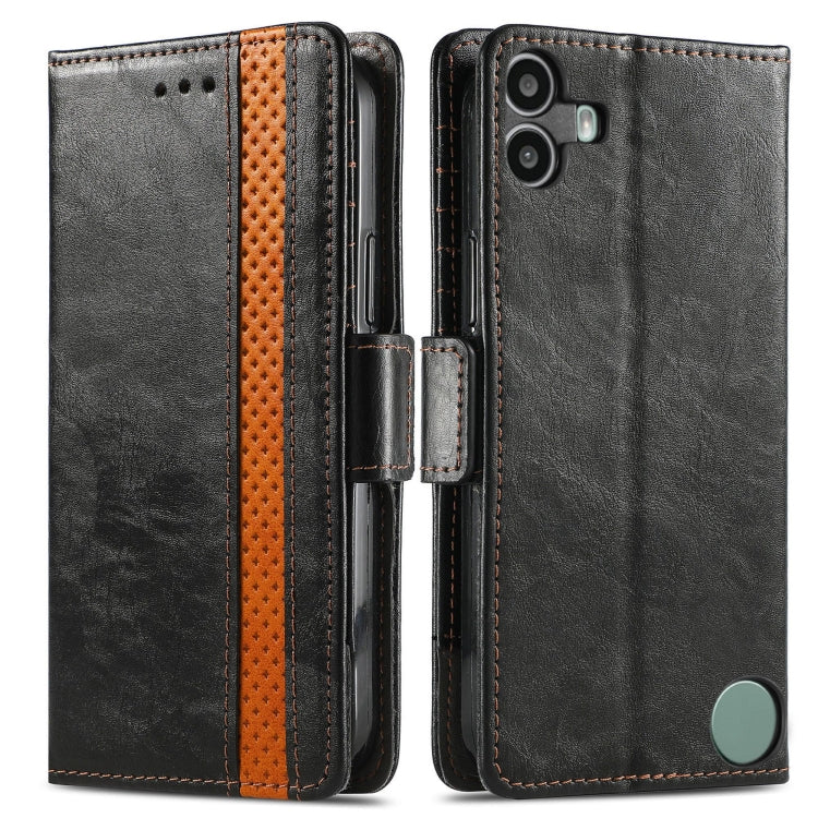 For Nothing CMF Phone 1 CaseNeo Splicing Dual Magnetic Buckle Leather Phone Case(Black) - Nothing Cases by buy2fix | Online Shopping UK | buy2fix