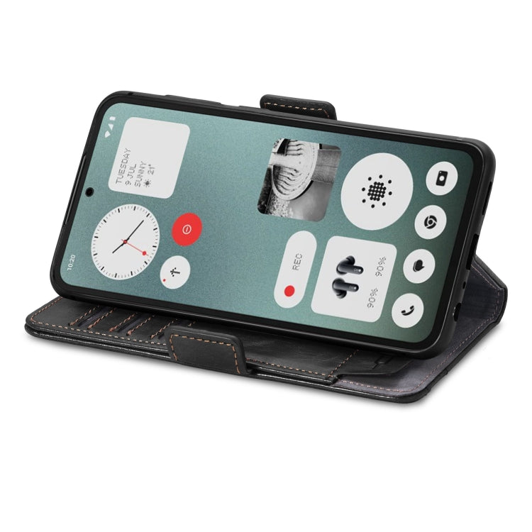 For Nothing CMF Phone 1 CaseNeo Splicing Dual Magnetic Buckle Leather Phone Case(Black) - Nothing Cases by buy2fix | Online Shopping UK | buy2fix