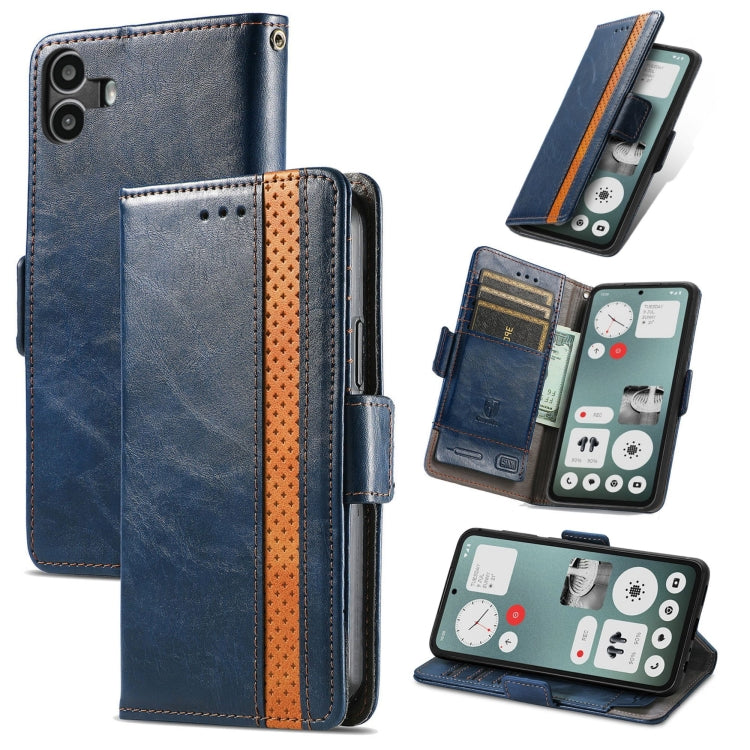 For Nothing CMF Phone 1 CaseNeo Splicing Dual Magnetic Buckle Leather Phone Case(Blue) - Nothing Cases by buy2fix | Online Shopping UK | buy2fix