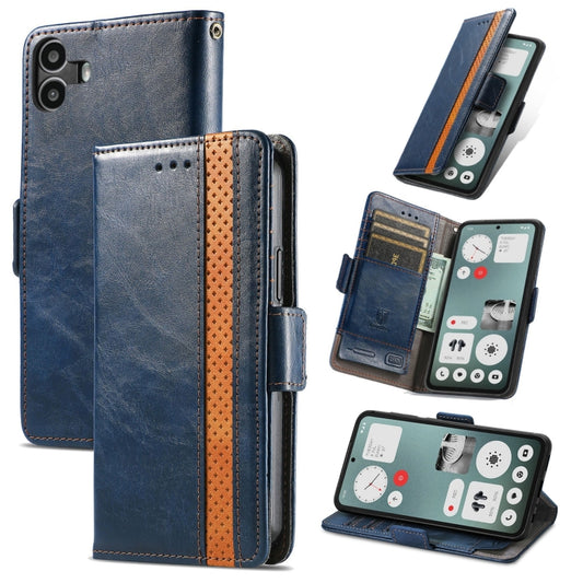 For Nothing CMF Phone 1 CaseNeo Splicing Dual Magnetic Buckle Leather Phone Case(Blue) - Nothing Cases by buy2fix | Online Shopping UK | buy2fix