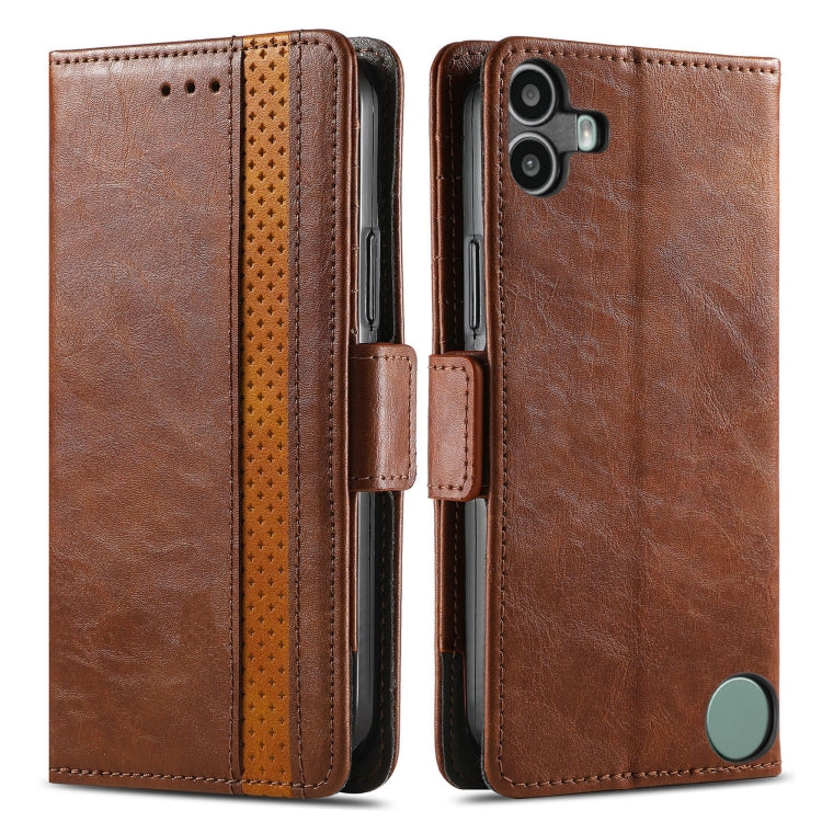 For Nothing CMF Phone 1 CaseNeo Splicing Dual Magnetic Buckle Leather Phone Case(Brown) - Nothing Cases by buy2fix | Online Shopping UK | buy2fix
